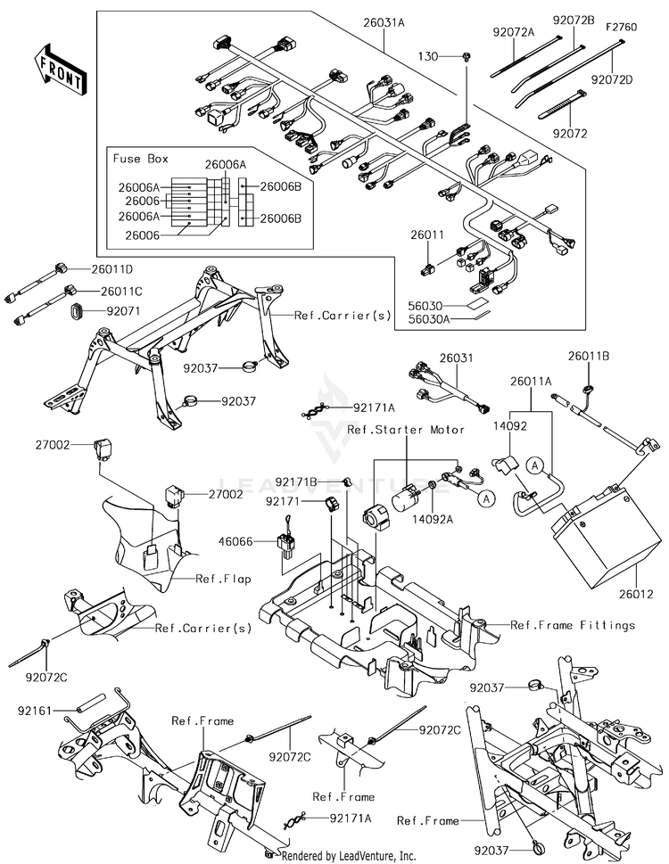 Chassis Electrical Equipment KVF750LGF Brute Force 750 4x4i (2016) Schematic
