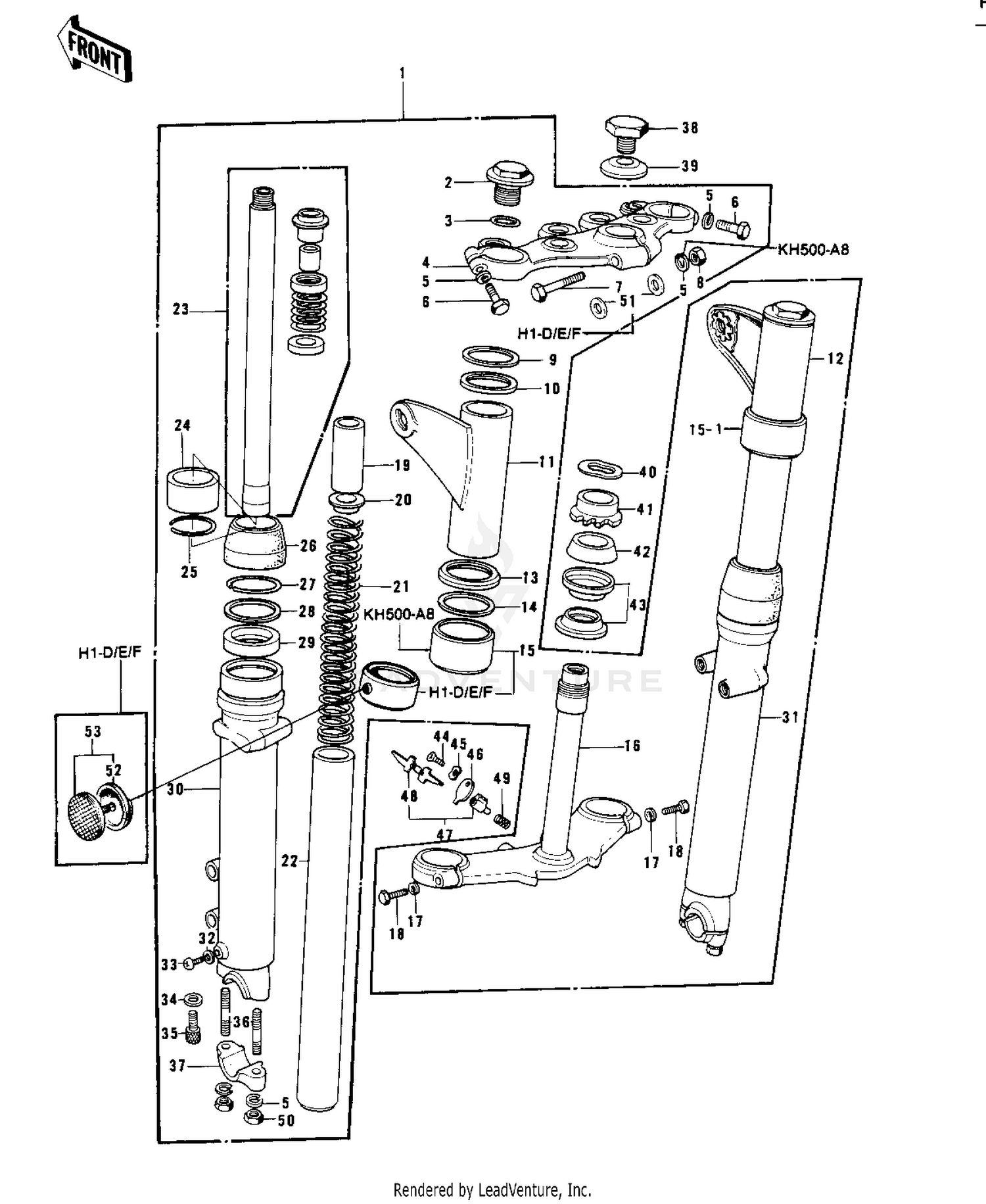 FRONT FORK ('73-'75 D/E/F & '76 A8)