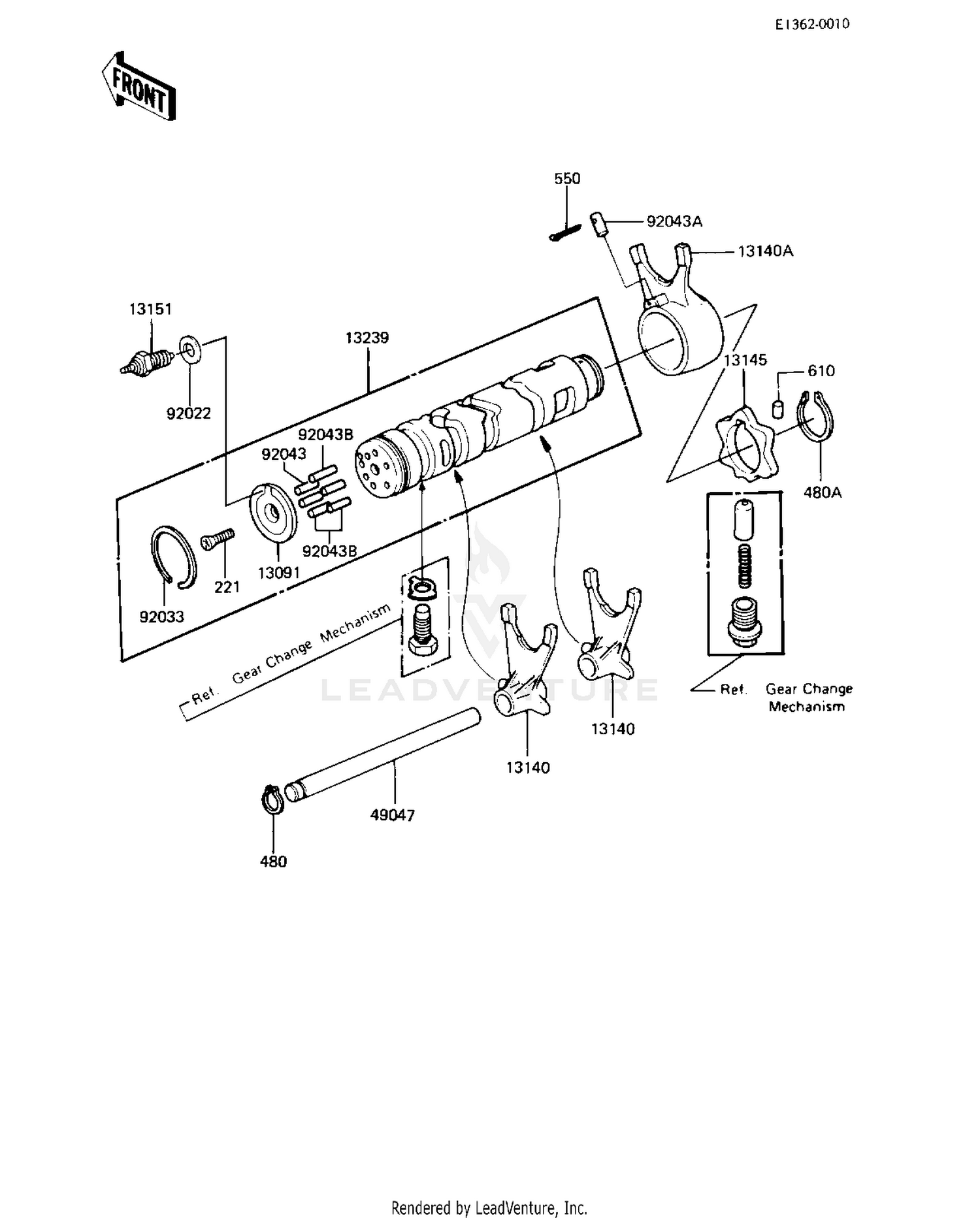 GEAR CHANGE DRUM & FORKS ('82-'83 C3/C4)