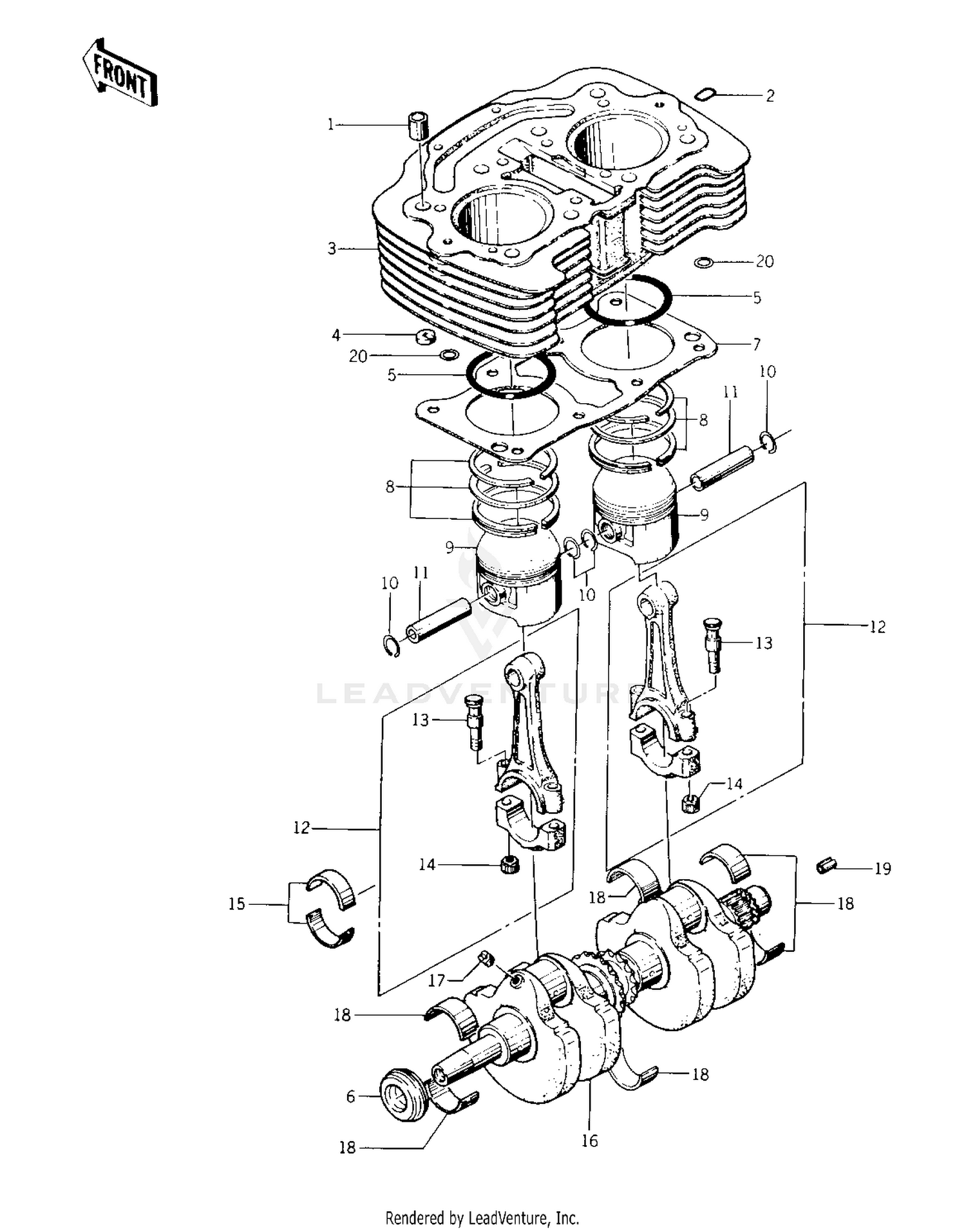 CYLINDER/PISTONS/CRANKSHAFT