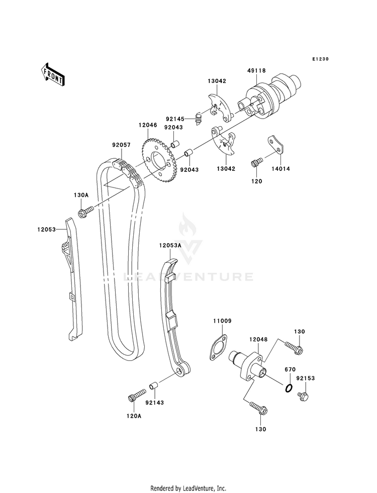 Camshaft(S)/Tensioner KVF360AAF Prairie 360 4X4 (2010) Schematic
