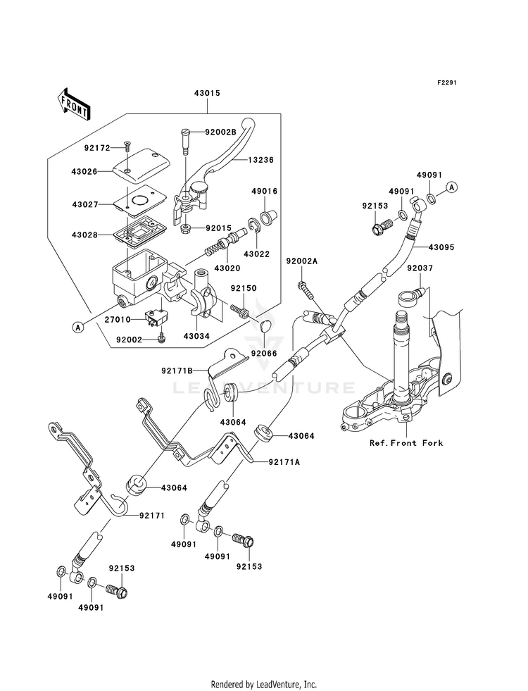 Front Master Cylinder VN1600D8F Vulcan 1600 Nomad (2008) Schematic