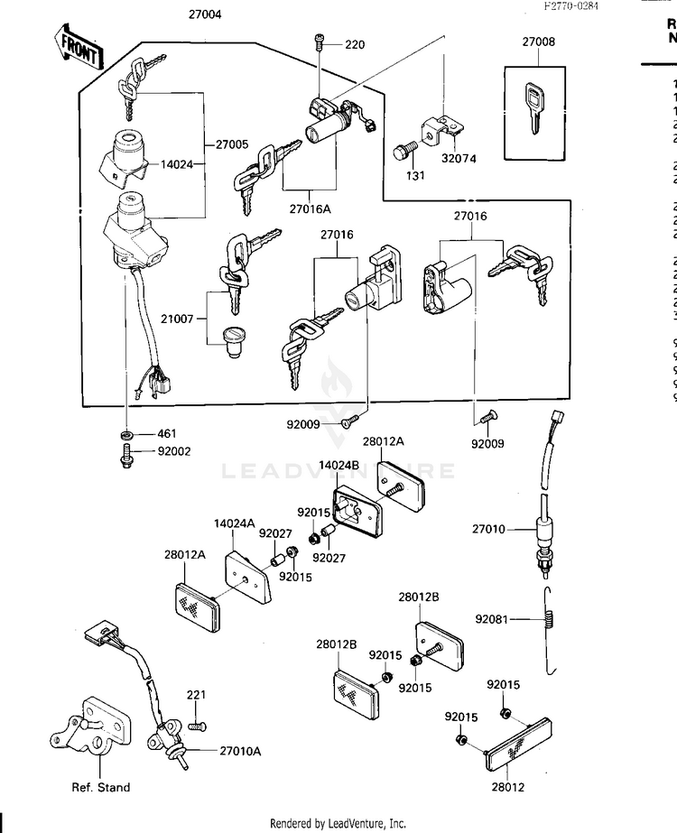 Ignition Switch/Locks/Reflectors Schematic