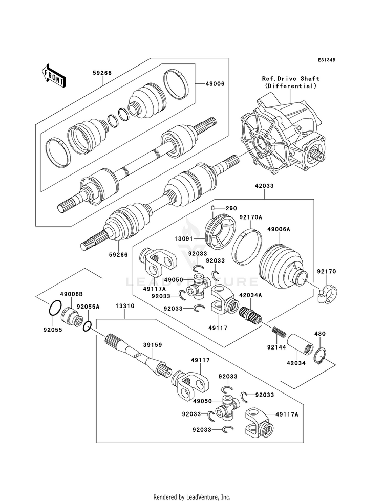 Drive Shaft (Front)(Klf300-C7&Nami.C9) Schematic