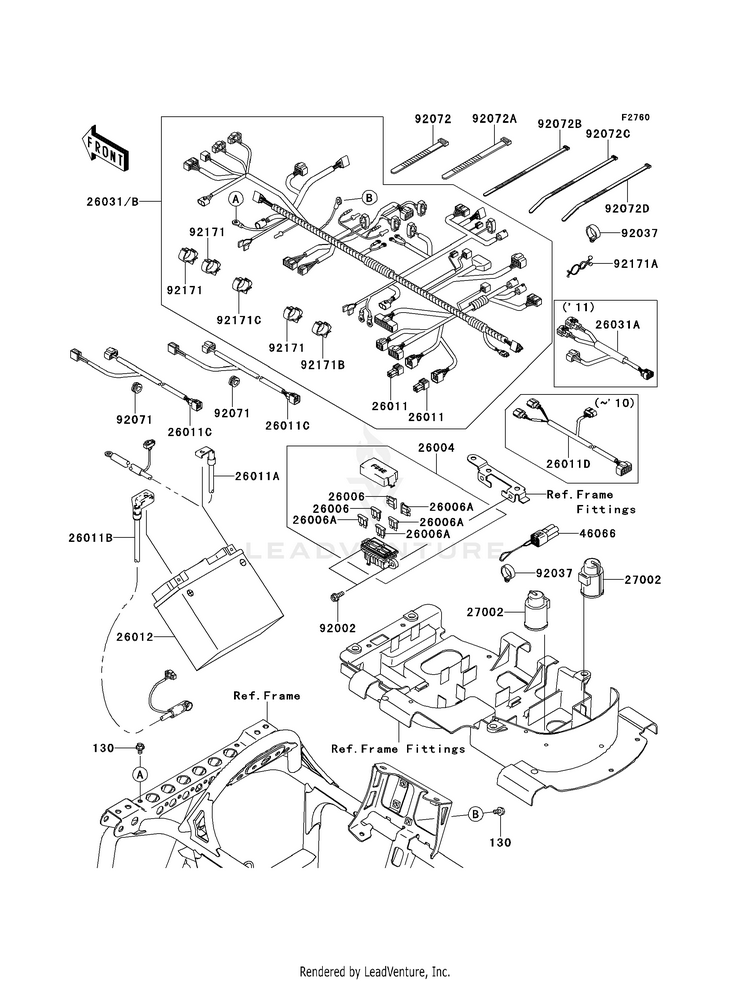 Chassis Electrical Equipment KVF750D8F Brute Force 750 4x4i (2008) Schematic