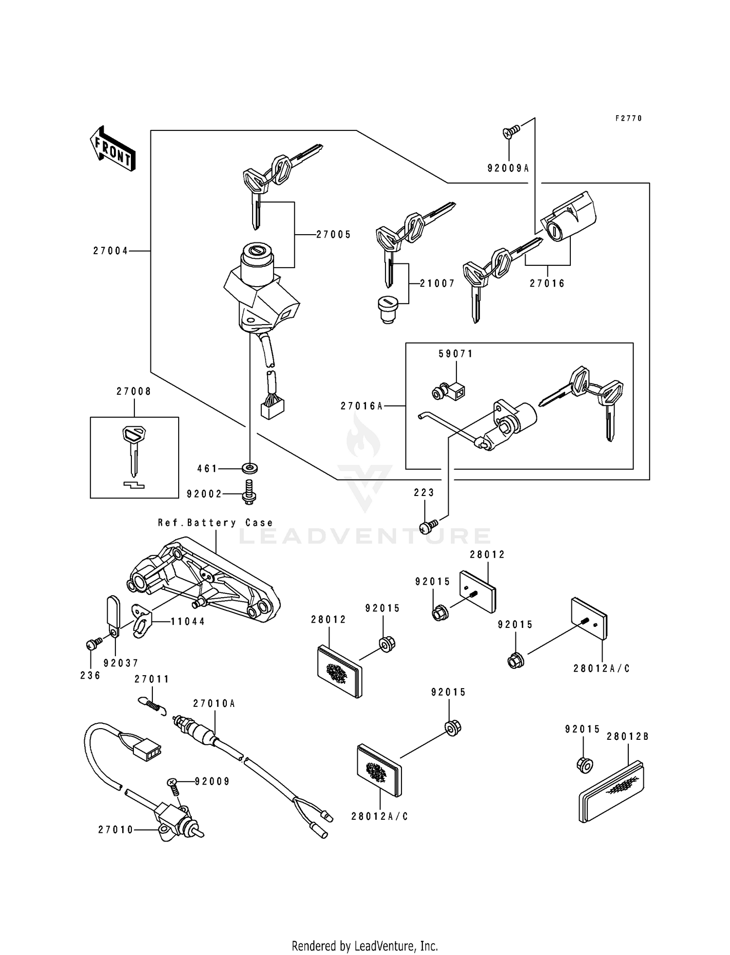 IGNITION SWITCH/LOCKS/REFLECTORS