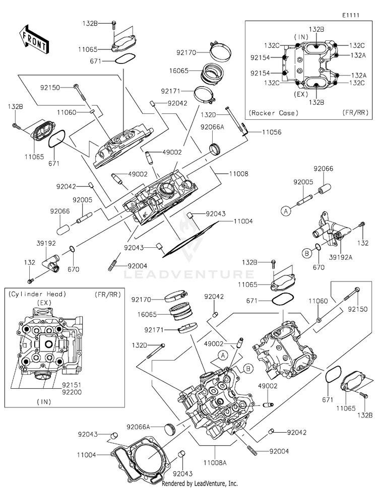 Cylinder Head KVF750GLF Brute Force 750 4x4i EPS (2020) Schematic