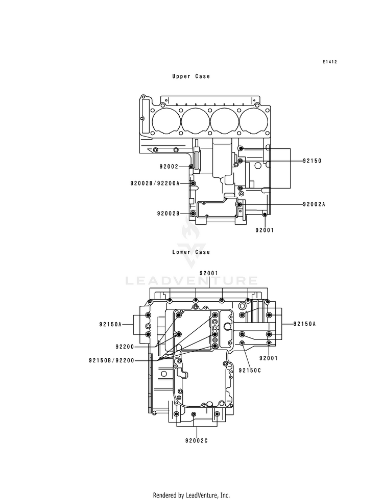 Crankcase Bolt Pattern Schematic
