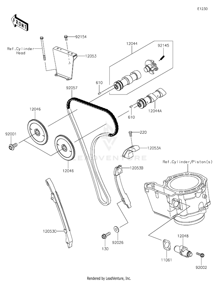 Camshaft(S)/Tensioner KL650HNFAL KLR650 Adventure (2022) Schematic