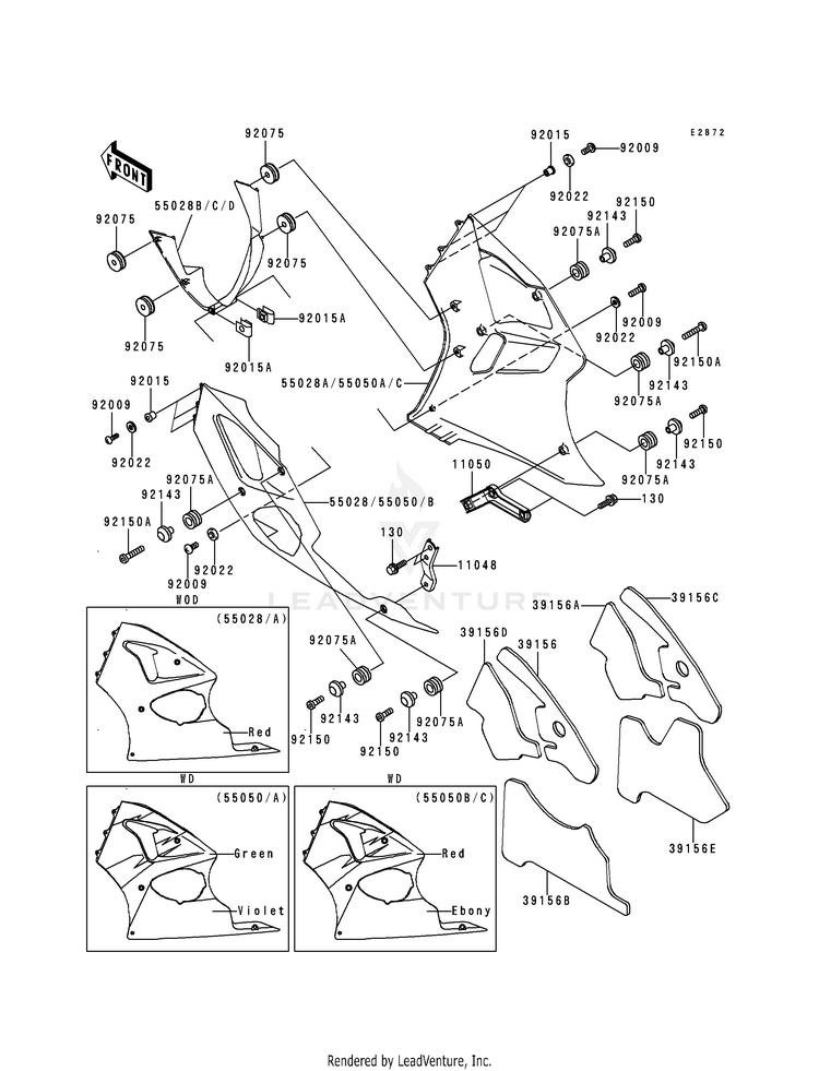 Cowling Lowers (Zx600-G1) Schematic