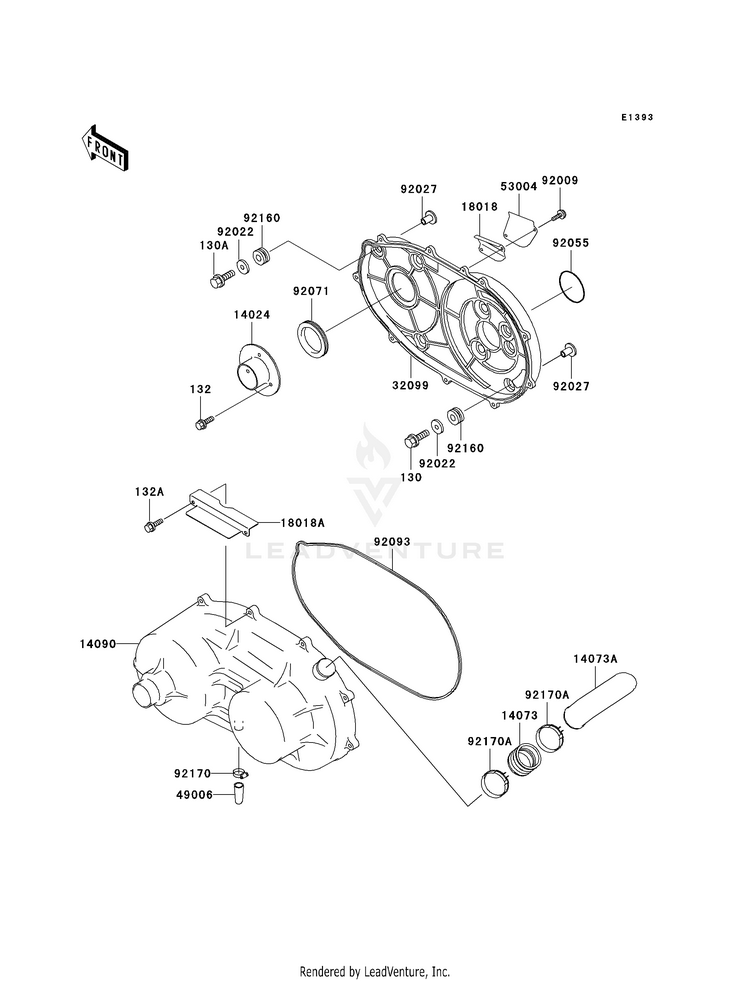 Converter Cover/Drive Belt Schematic