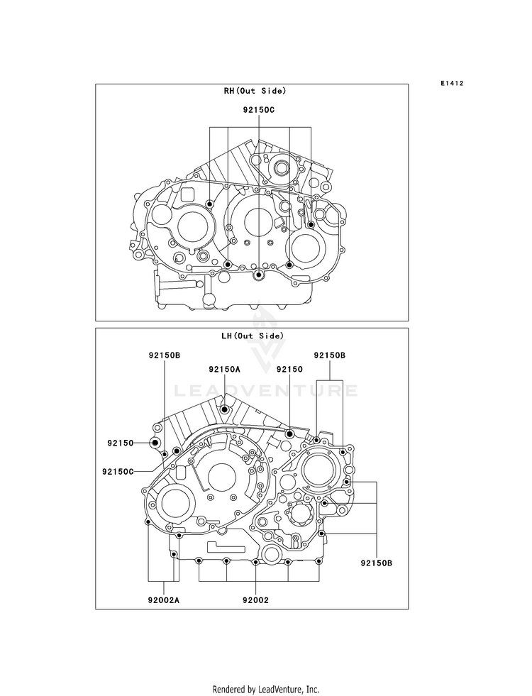 Crankcase Bolt Pattern Schematic