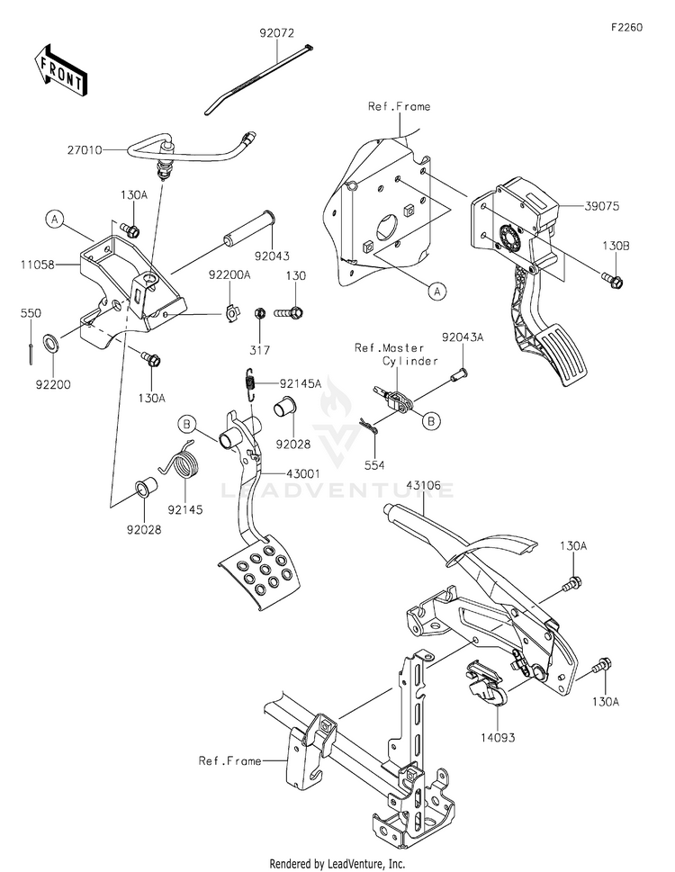 Brake Pedal/Throttle Lever Schematic