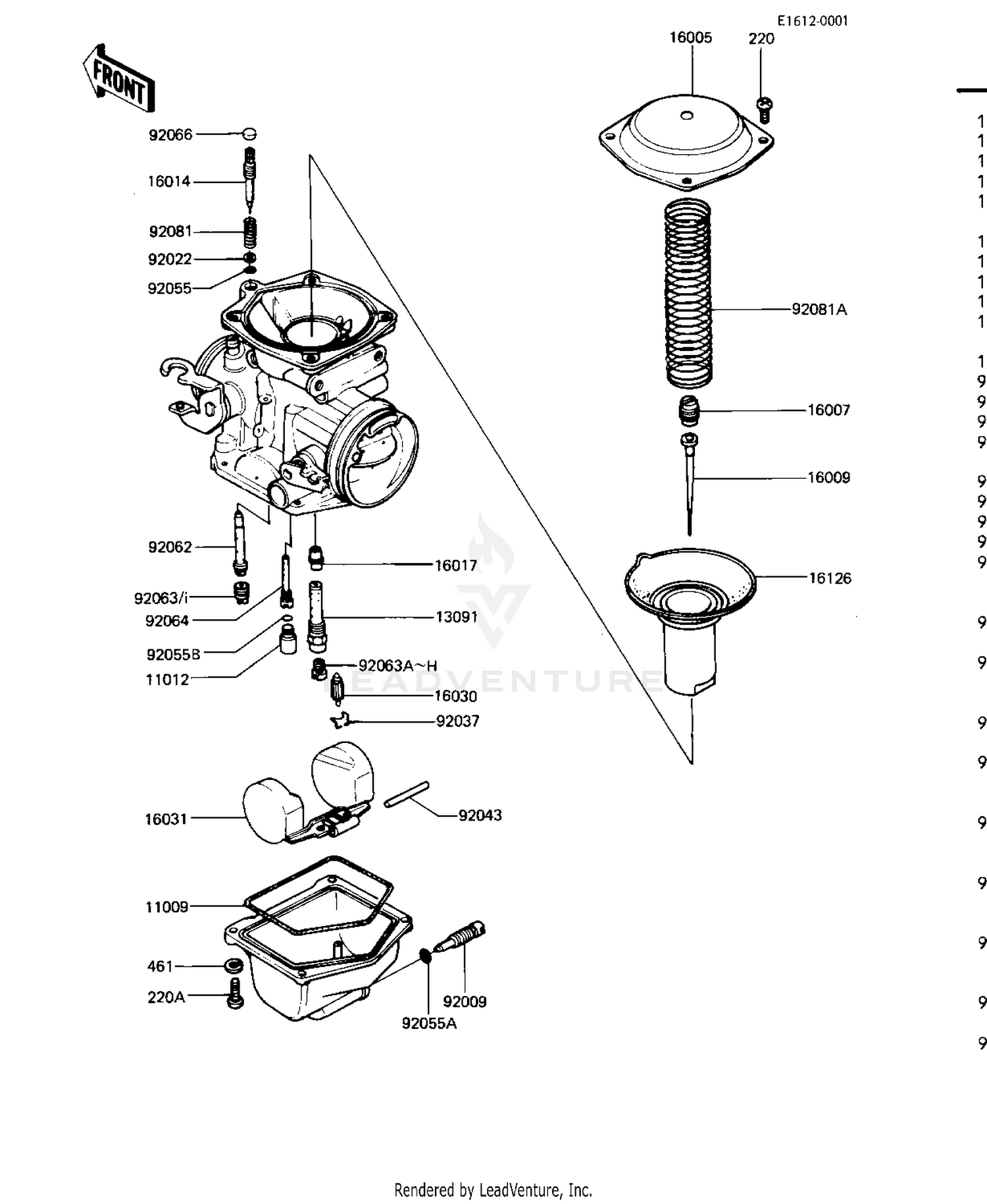 CARBURETOR PARTS ('81-'83 D2/D3/D4/D5)