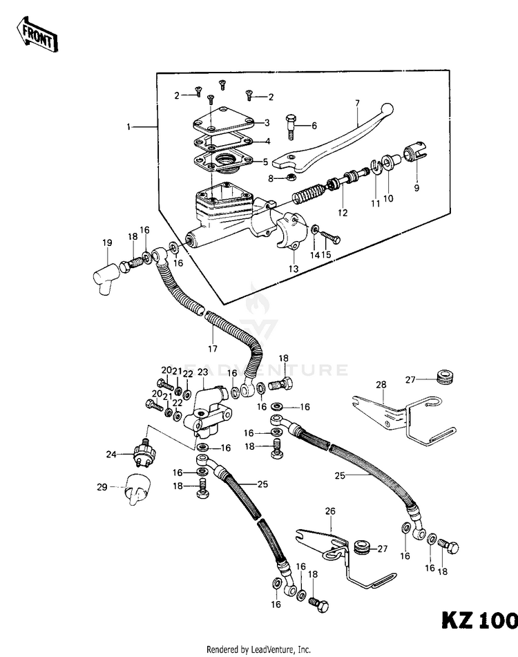 Front Master Cylinder (Kz1000-C1a) Schematic