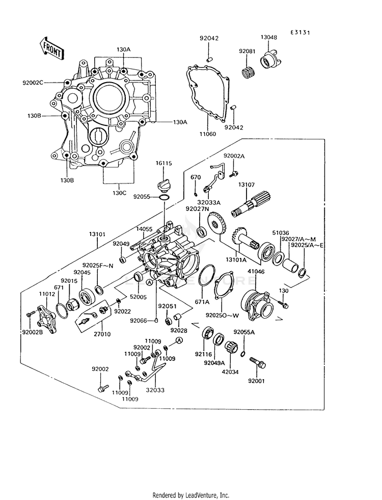 Front Bevel Gear Schematic