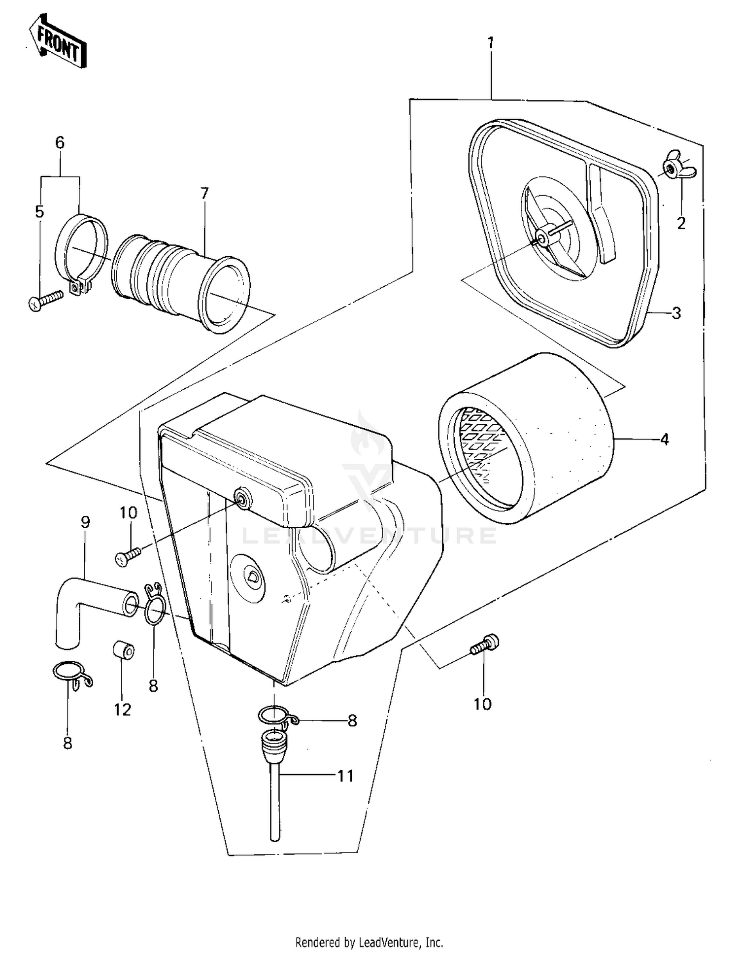 AIR CLEANER ('78-'79 KL250-A1/A1A/A2)