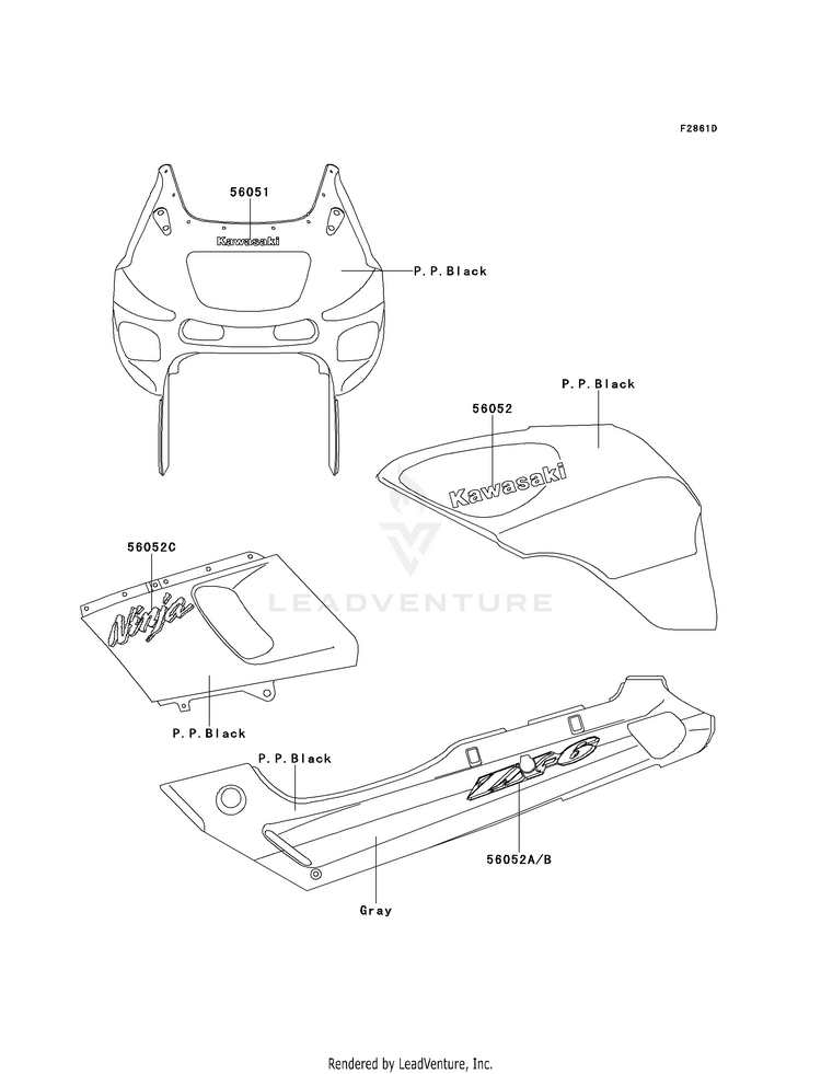 Decals (P.P.Black/Gray)(Zx600-E9) Schematic
