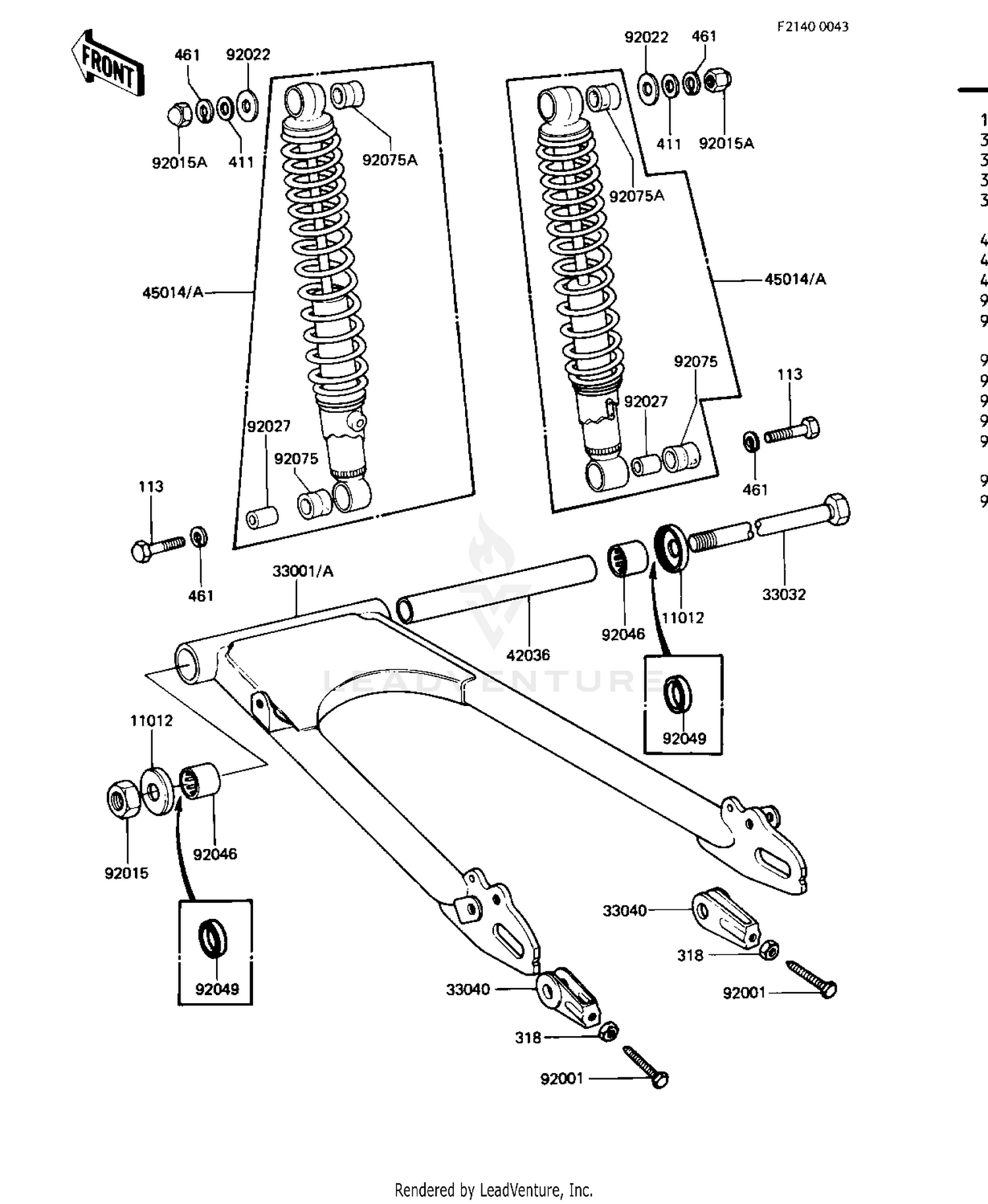SWING ARM/SHOCK ABSORBERS ('81-'83 D2/D3