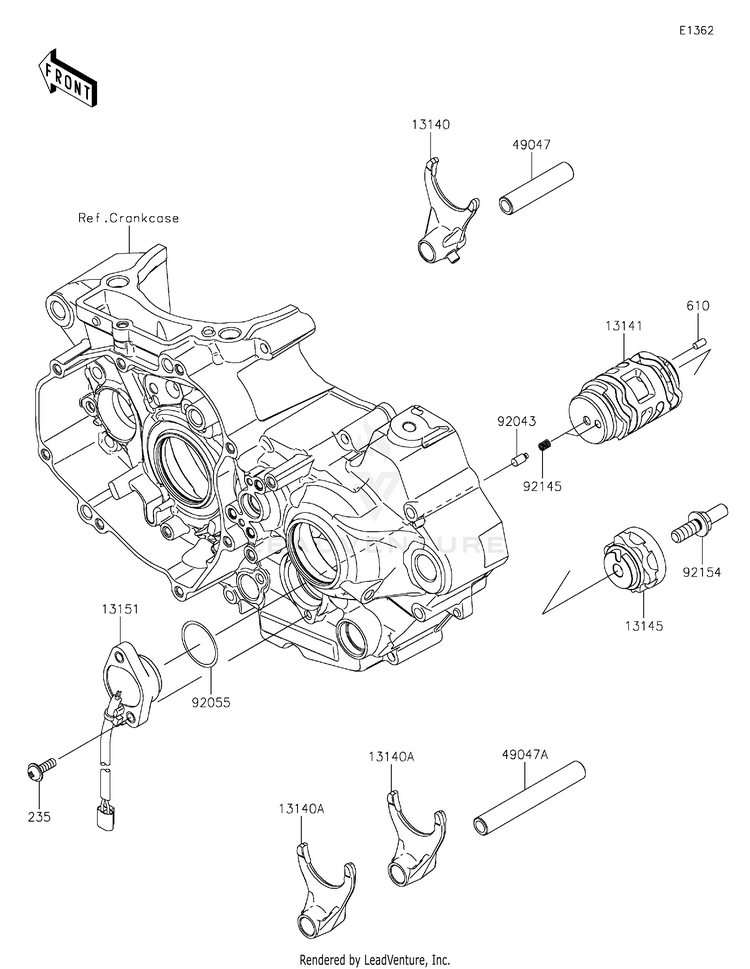 Gear Change Drum/Shift Fork(S) KX450MRFAN KX450 50th Anniversary Edition (2024) Schematic