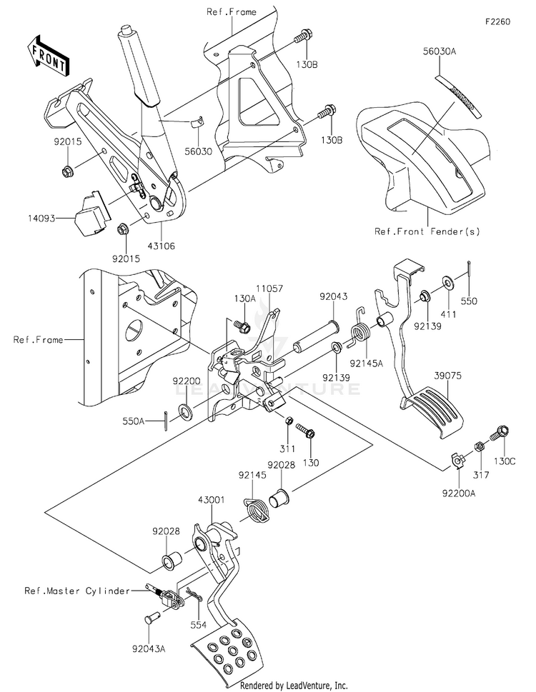 Brake Pedal/Throttle Lever Schematic