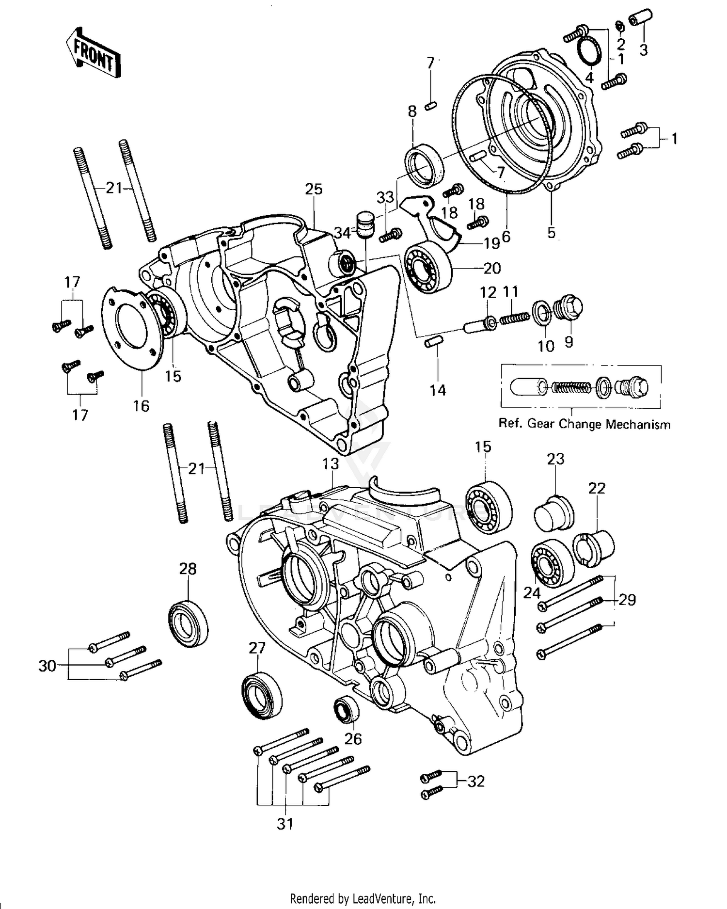 CRANKCASE (KM100-A3-)