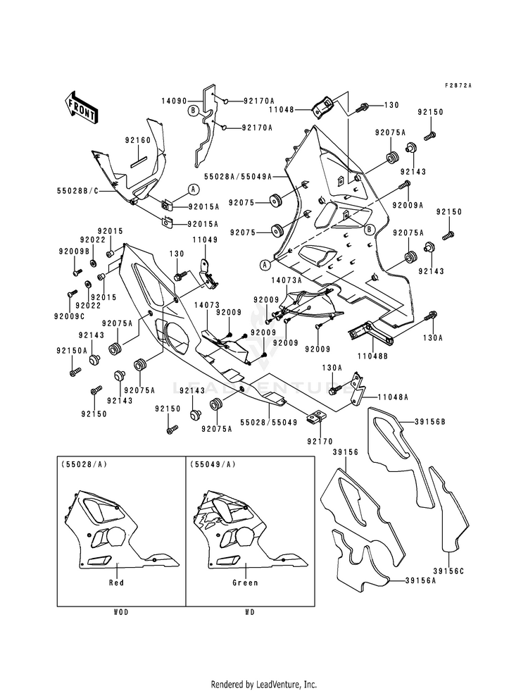 Cowling Lowers (Zx600-F2) Schematic
