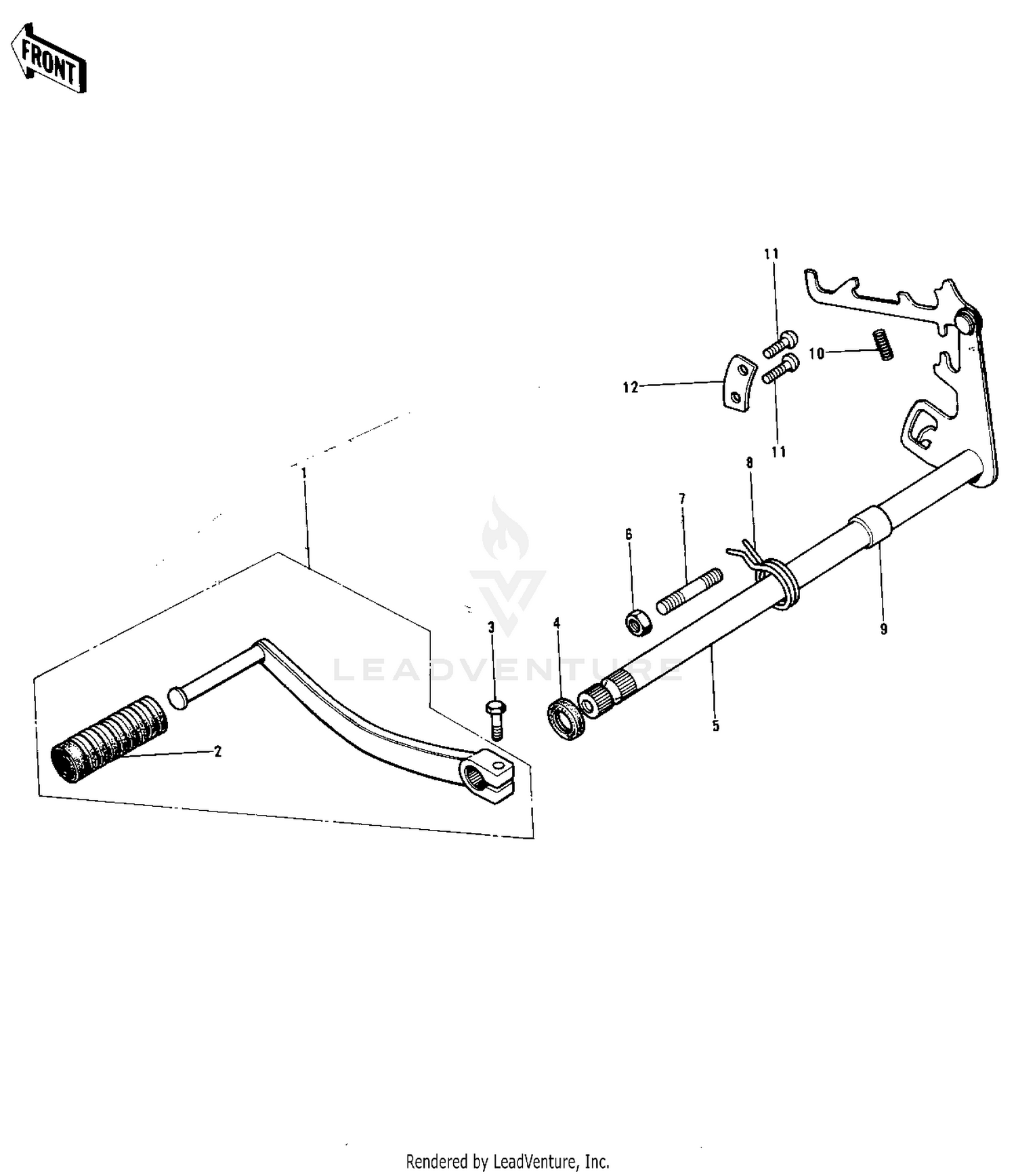 GEAR CHANGE MECHANISM ('74-'76 KX125/A/A
