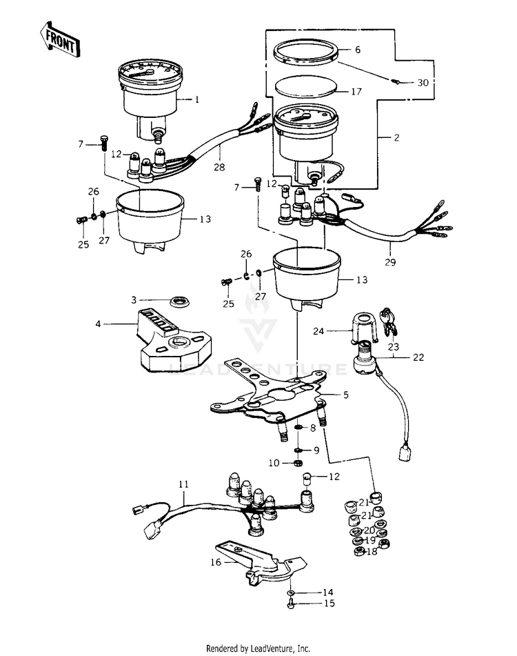 Meters/Ignition Switch ('78 C1/C1a) Schematic