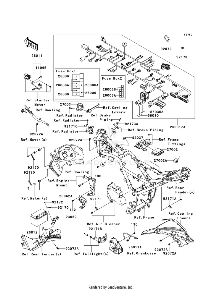 Chassis Electrical Equipment EX300BES Ninja 300 ABS (2014) Schematic