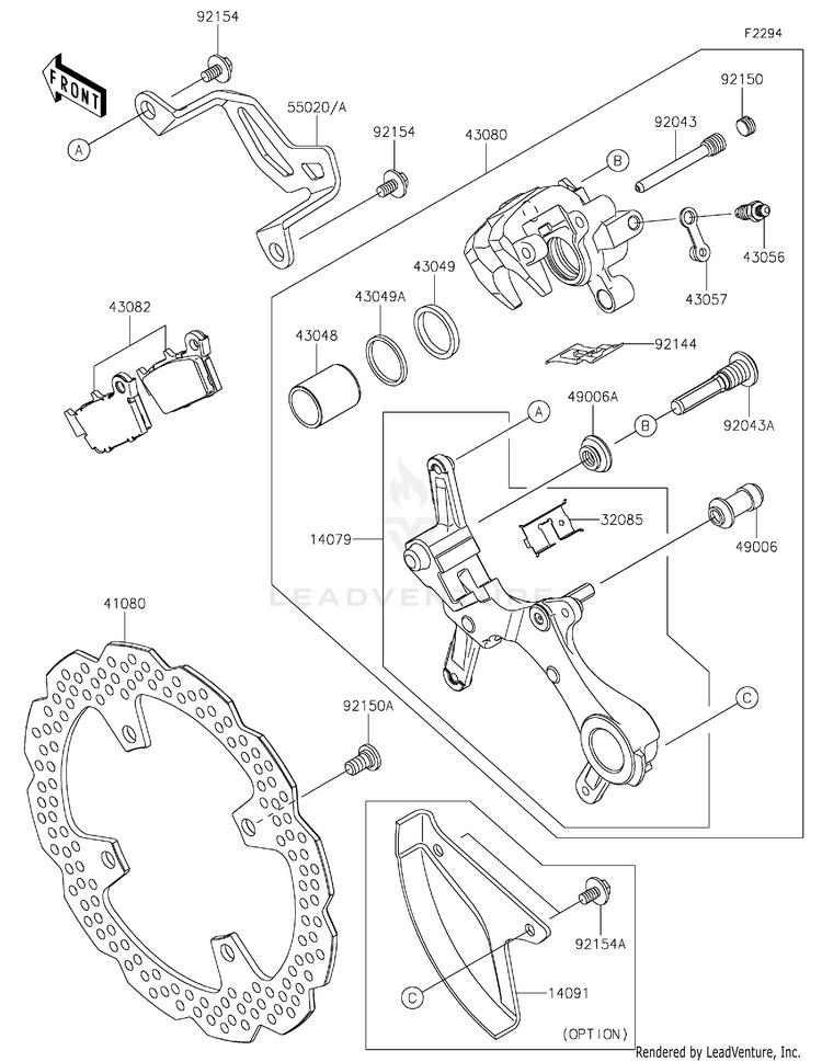 Rear Brake KX450MRFAN KX450 50th Anniversary Edition (2024) Schematic