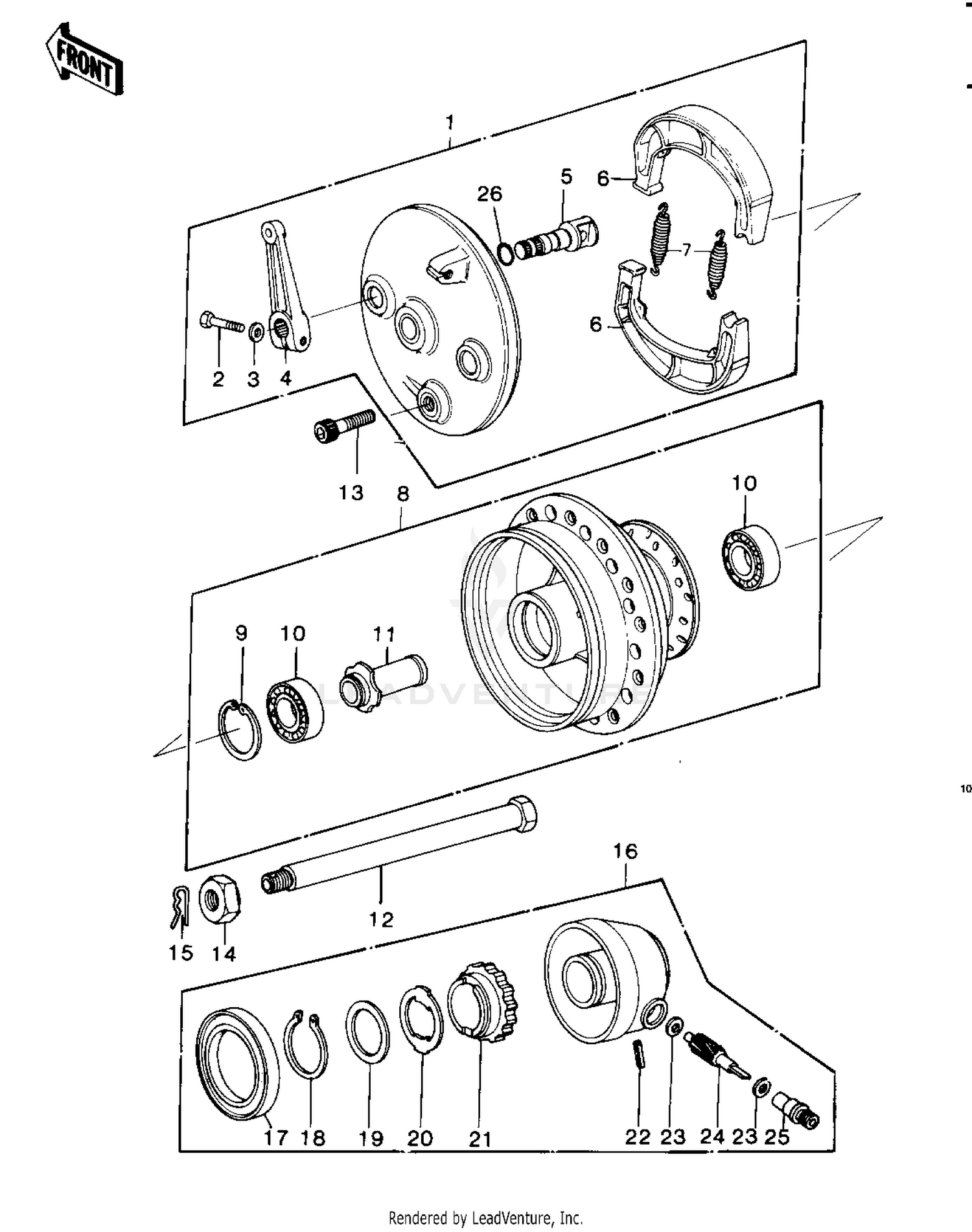 FRONT HUB/BRAKE