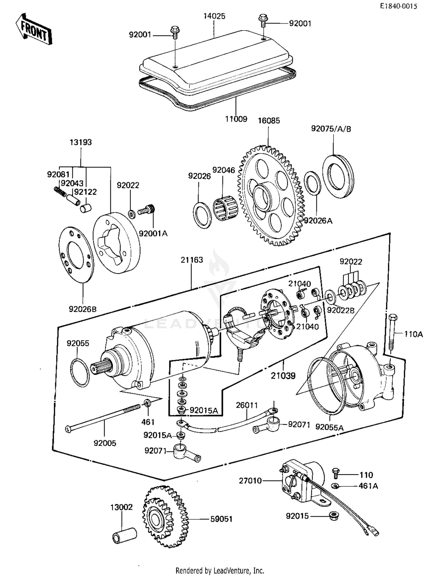 STARTER MOTOR/STARTER CLUTCH (KZ1000-M2)