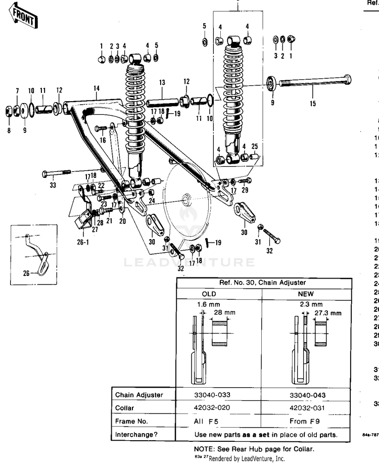 Swing Arm/Shock Absorbers Schematic