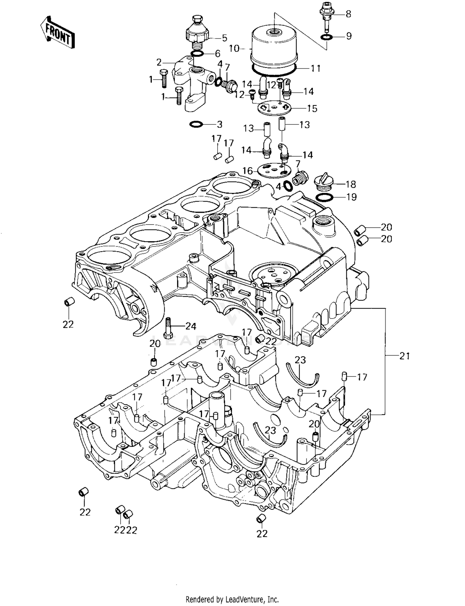 CRANKCASE/BREATHER COVER ('80 D3)