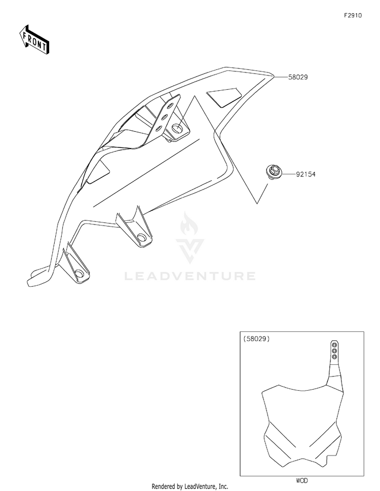 Accessory(Number Plate) KX450MRFAN KX450 50th Anniversary Edition (2024) Schematic