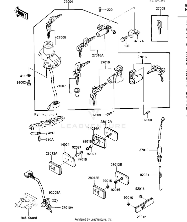 Ignition Switch/Locks/Reflectors Schematic