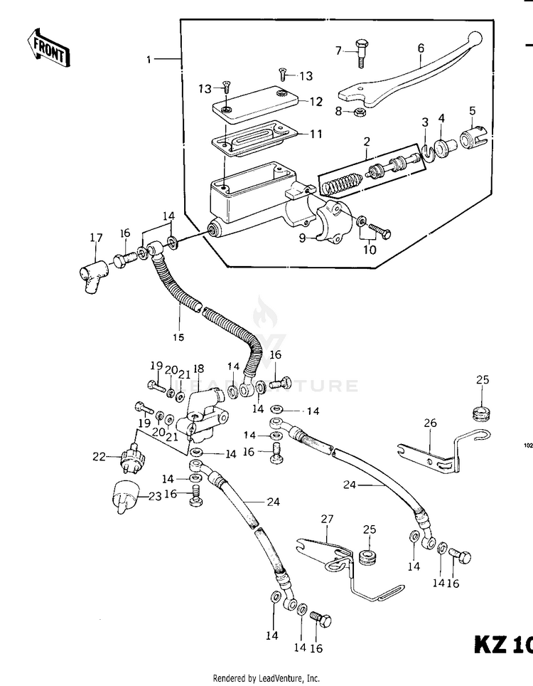 Front Master Cylinder (Kz1000-C4) Schematic