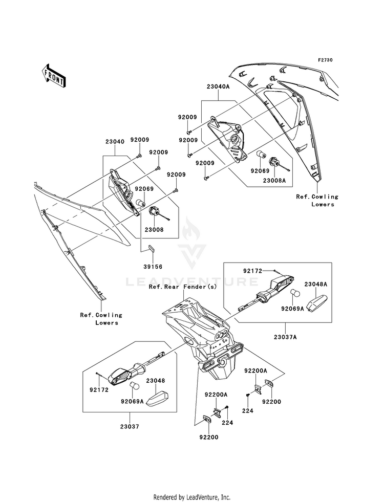 Turn Signals EX300BES Ninja 300 ABS (2014) Schematic