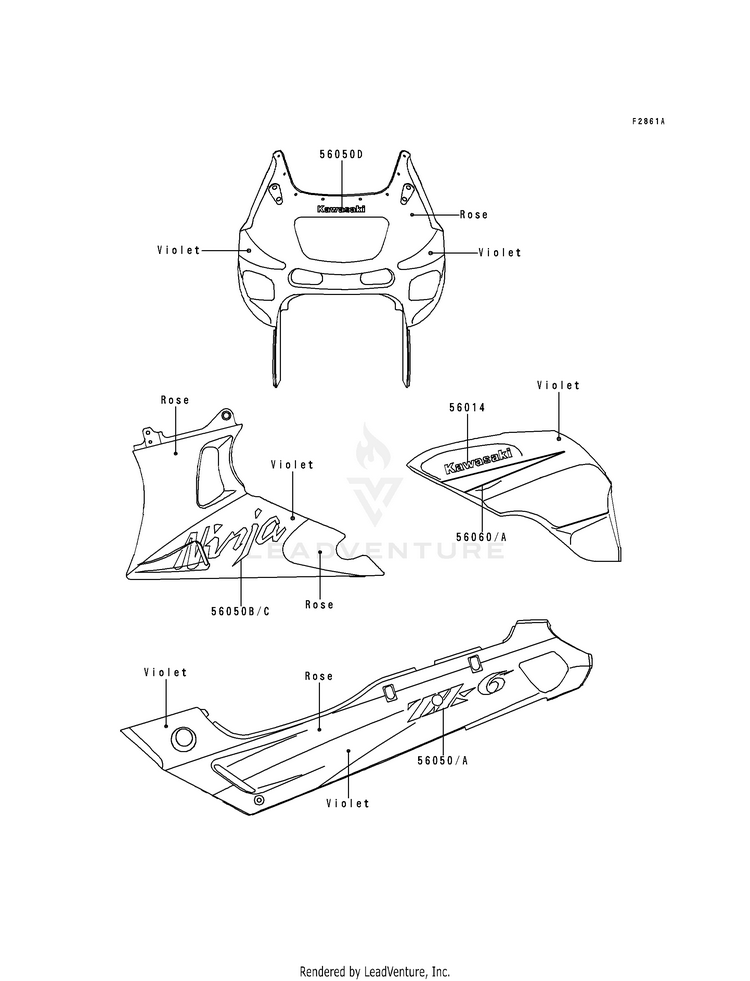 Decals (Violet/Rose)(Zx600-E1) Schematic