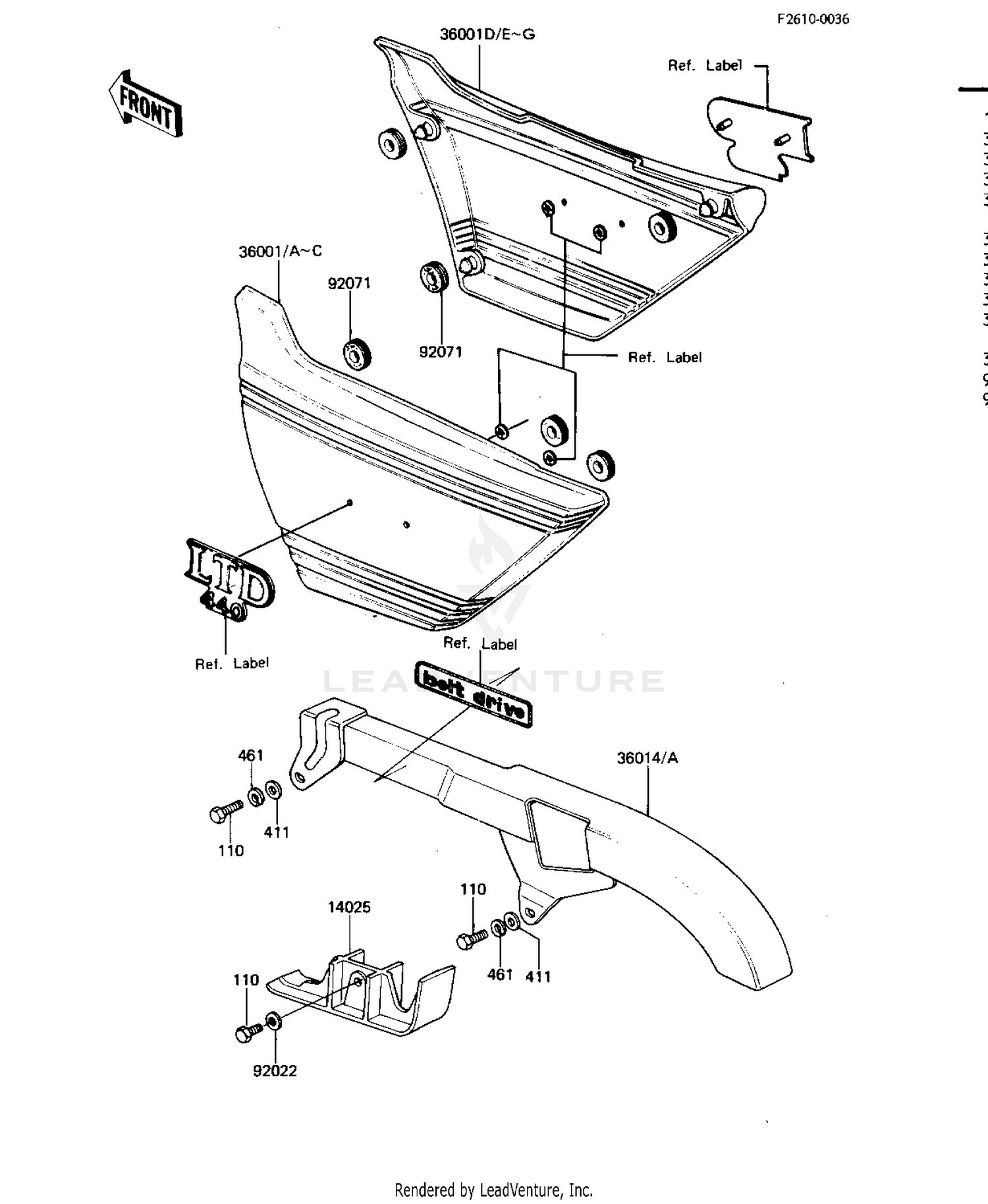 SIDE COVERS/BELT COVER ('81-'83 D2/D3/D4