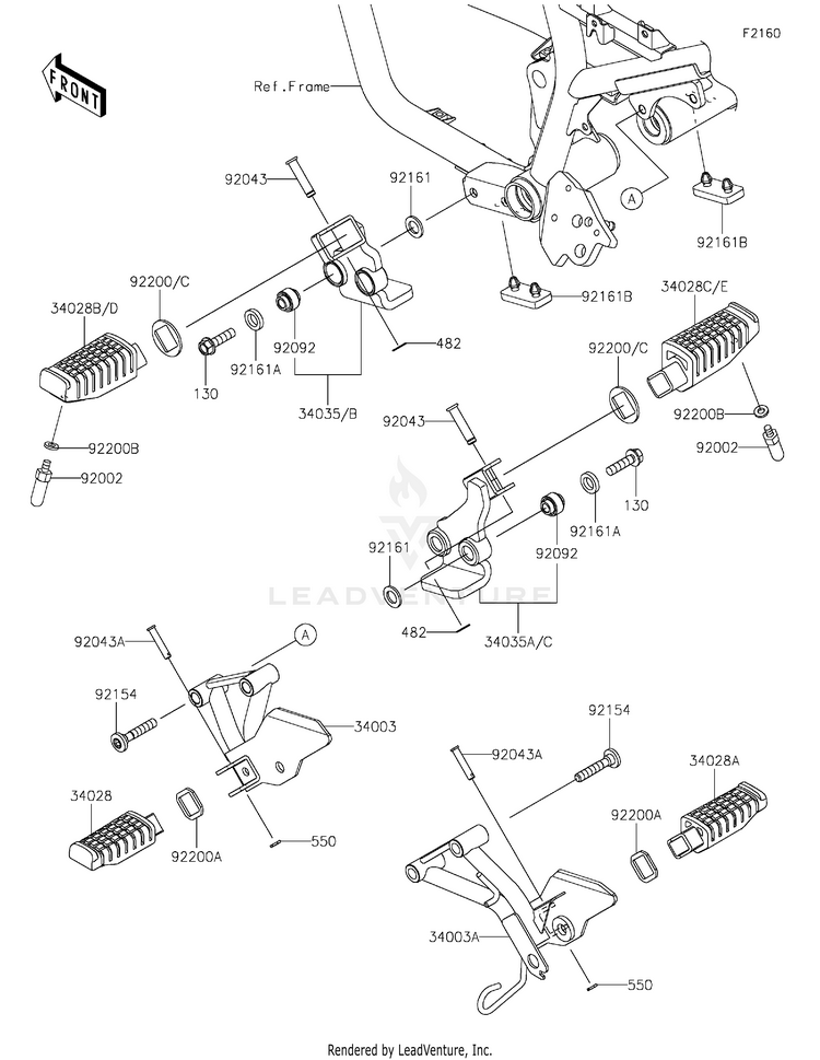 Footrests KL650HNFAL KLR650 Adventure (2022) Schematic