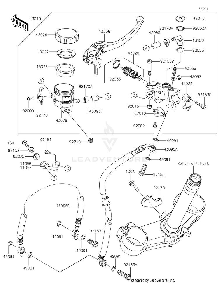 Front Master Cylinder Schematic