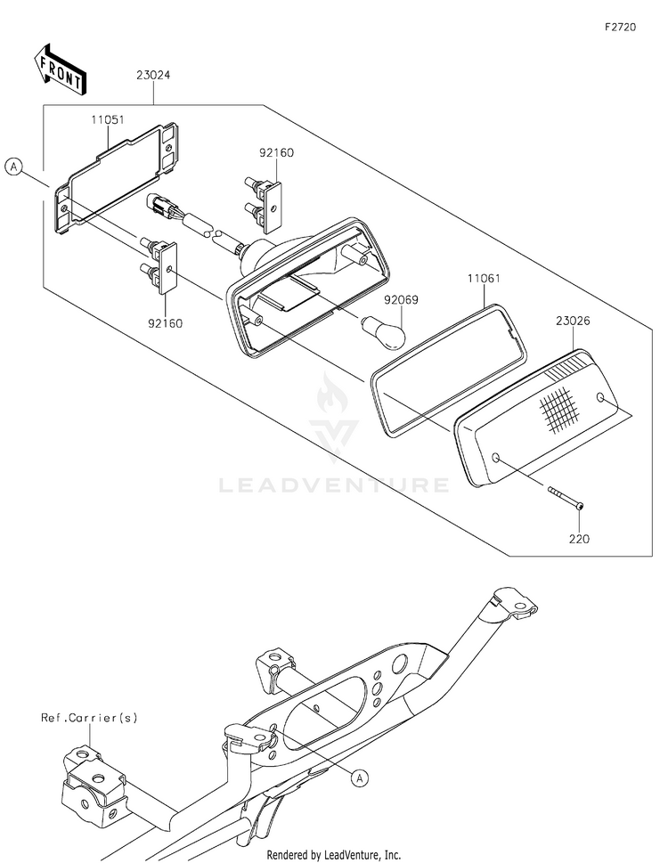 Taillight(S) KVF750HLF Brute Force 750 4x4i EPS Camo (2020) Schematic