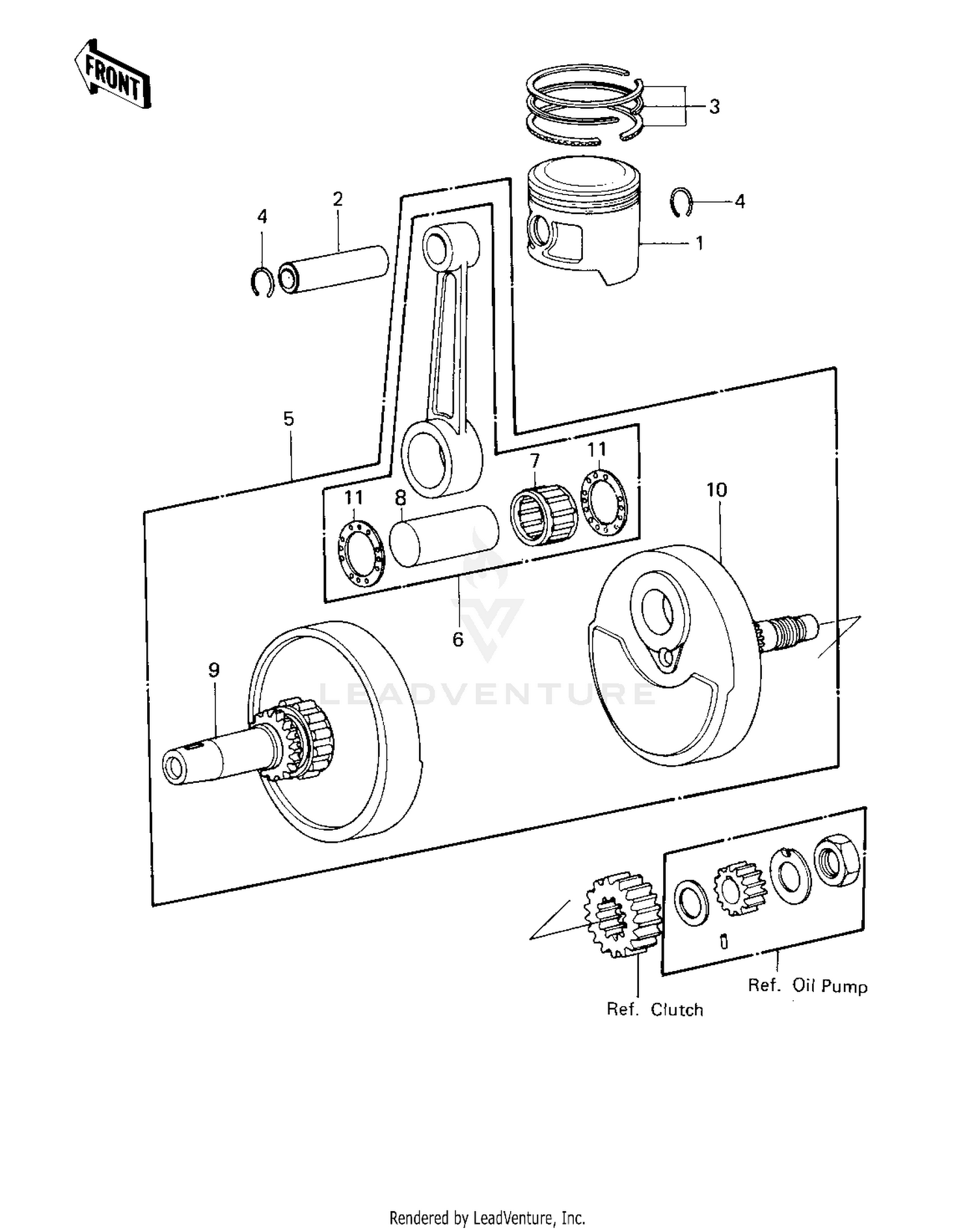 CRANKSHAFT/PISTON ('80 D1)