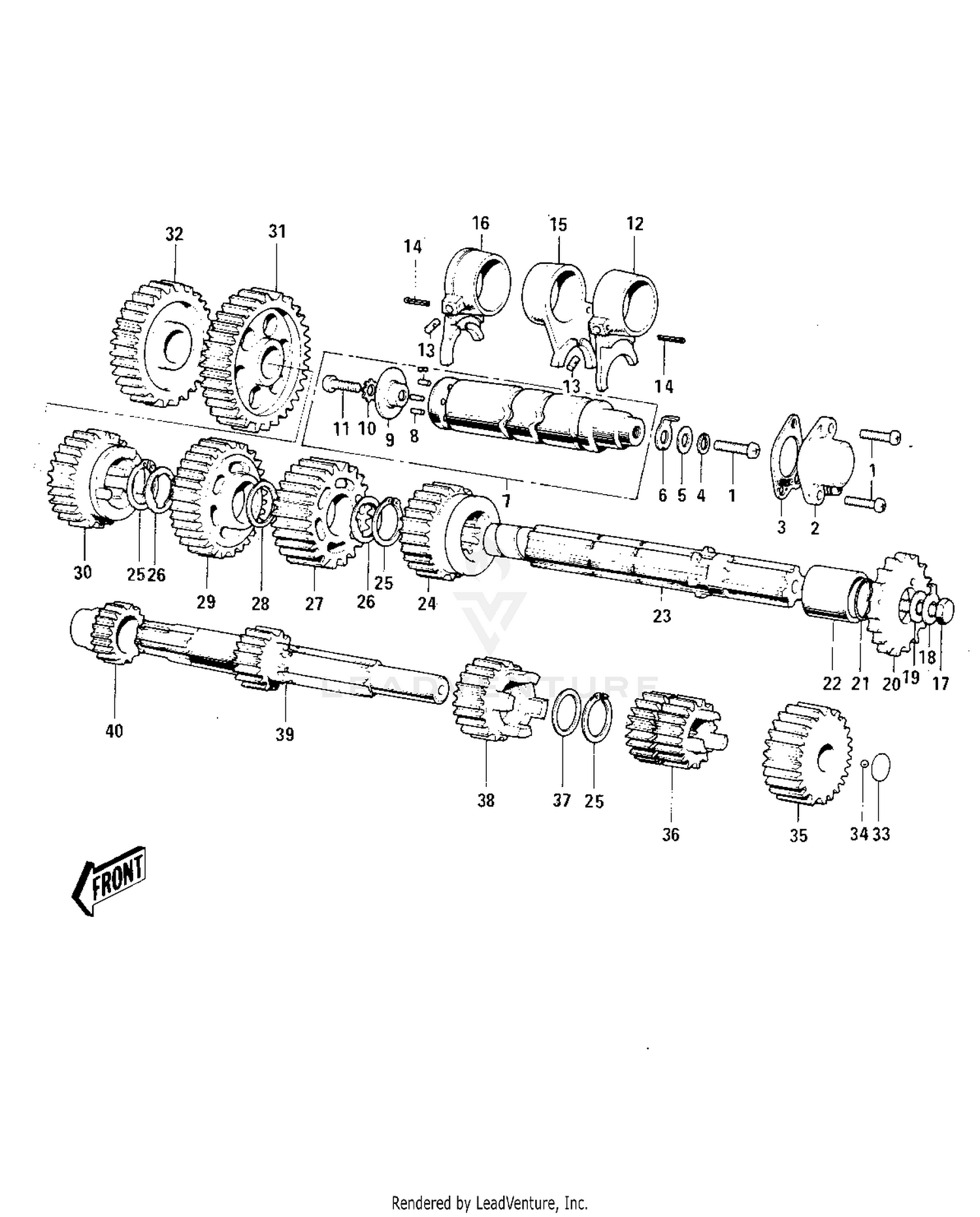 TRANSMISSION/CHANGE DRUM ('74-'75 MC1M/M
