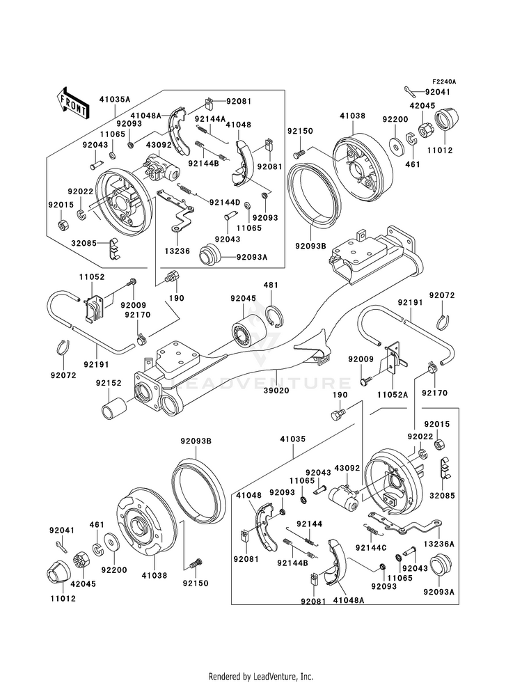 Rear Hubs/Brakes (Kaf950-A3) Schematic
