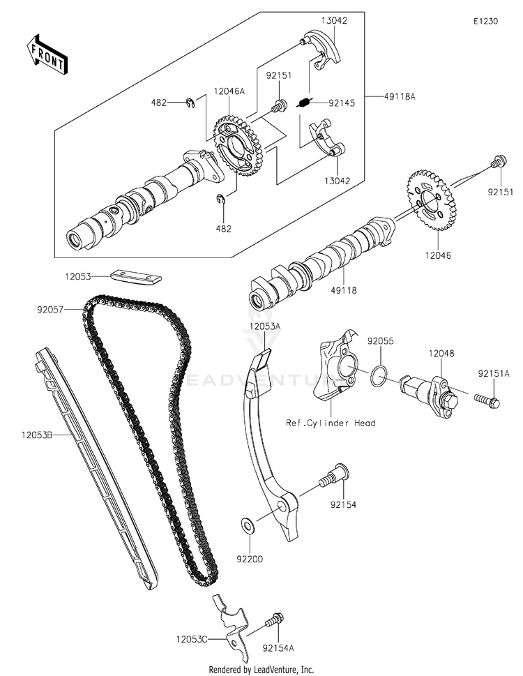 Camshaft(S)/Tensioner Schematic