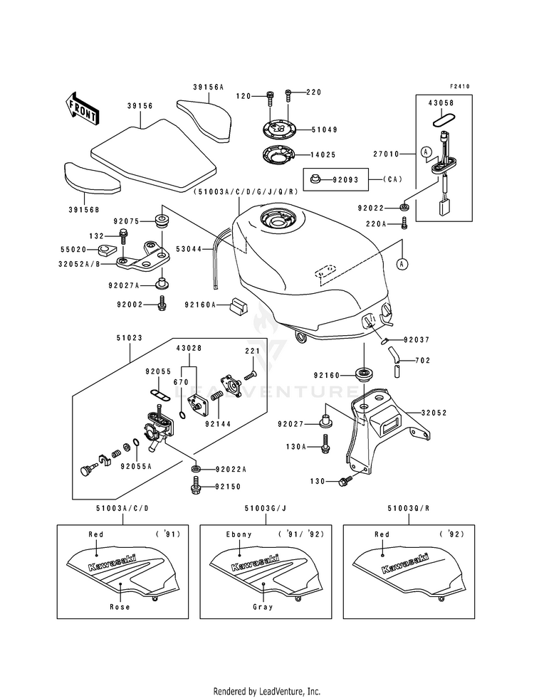 Fuel Tank (Zx600-D2/D3) Schematic