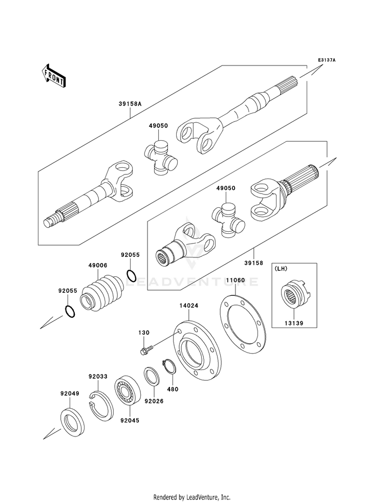 Drive Shaft-Rear (H2/H3) Schematic